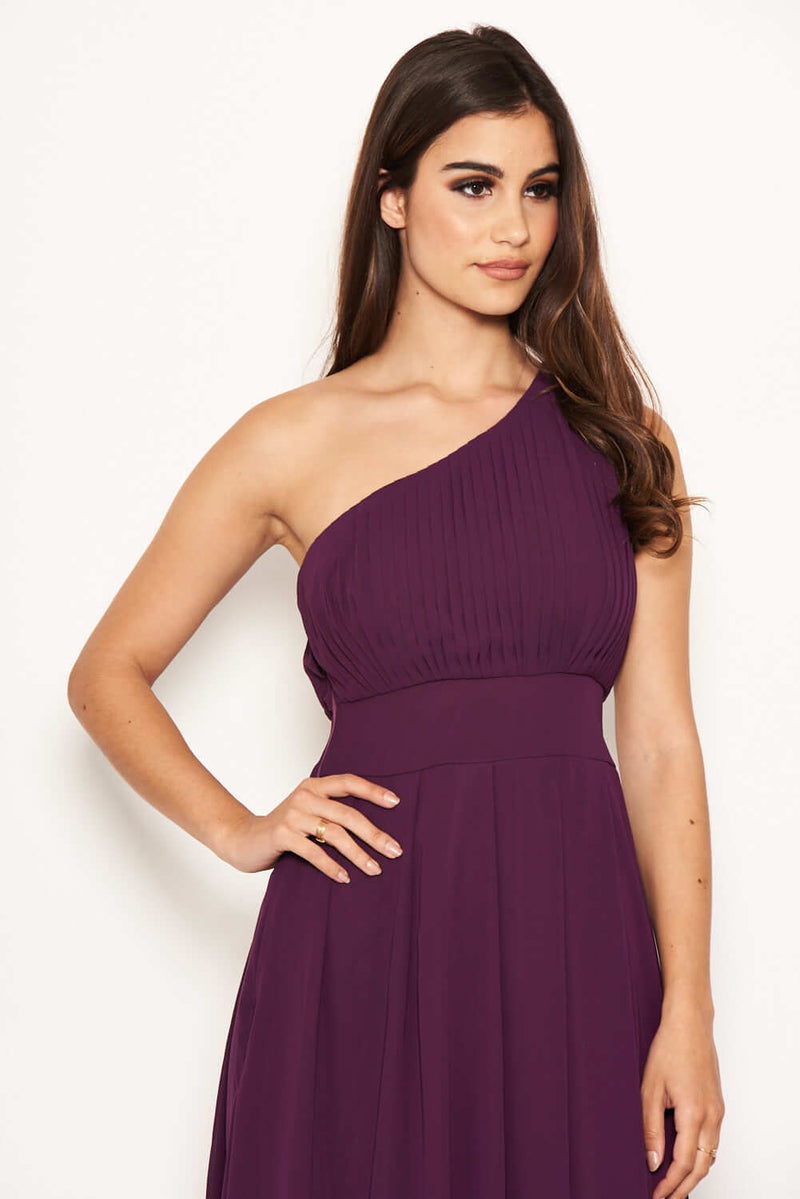 Plum One Shoulder Maxi Dress