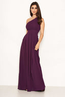 Plum One Shoulder Maxi Dress