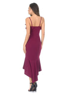 Plum Wrap Fishtail Midi Dress