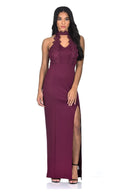 Plum Lace Maxi Dress