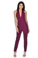 Plum Halter Neck Jumpsuit