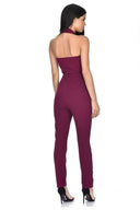 Plum Halter Neck Jumpsuit