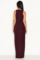 Plum Lace Detailing Maxi Dress