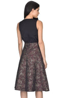 Plum Printed Metallic 2 in 1 Midi Dress