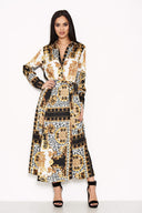 Printed Long Sleeve Shirt Dress