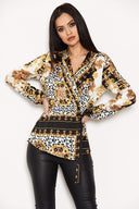 Printed Wrap Top