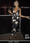 Black Floral Print Jumpsuit