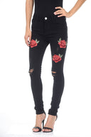 Black Embroided Jeans