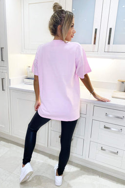 Pink Paris Printed Oversized Tee