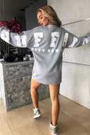 Grey Buffalo Slogan Oversized Sweatshirt