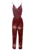 Rust Floral Printed Jumpsuit