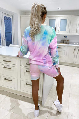 Rainbow Ruched Sleeve Oversized Sweatshirt