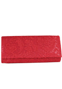 Red Crochet Detail Clutch Bag