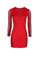 Red Crochet Mini Dress