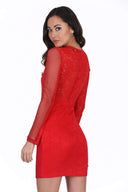 Red Crochet Mini Dress