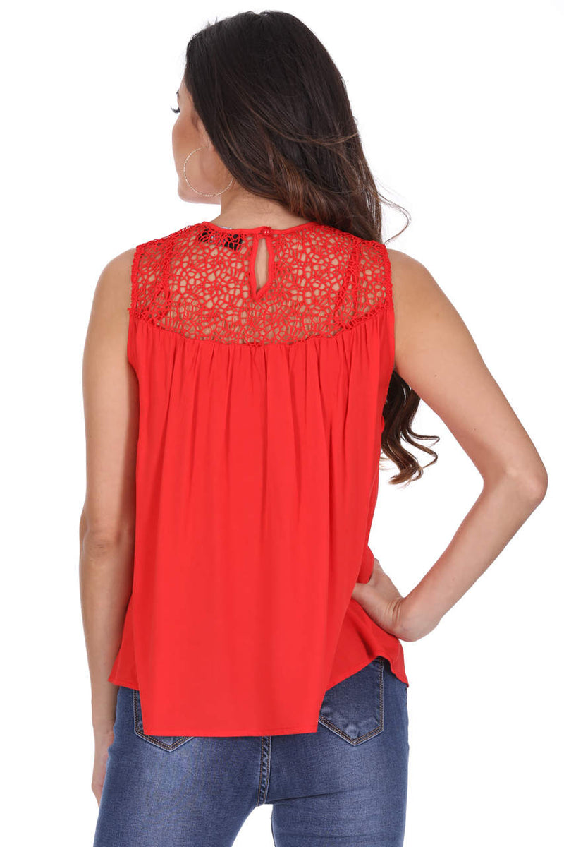 Red Crochet Top