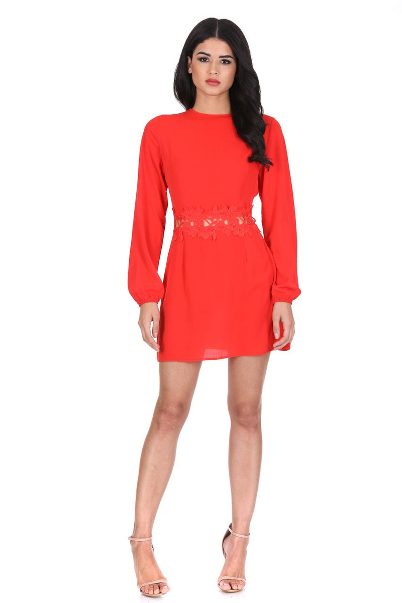 Ax paris red crochet dress clearance