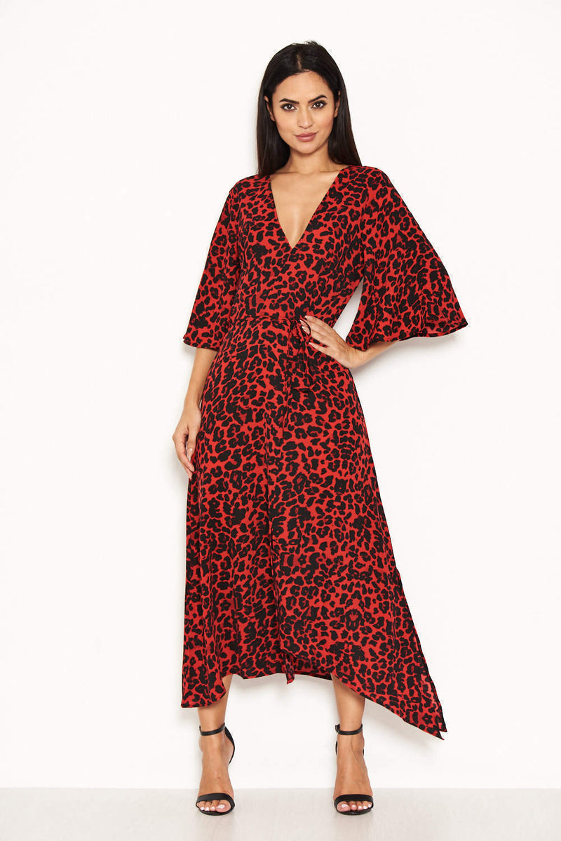 Red Leopard Printed Maxi Dress – AX Paris Red Leopard Printed Maxi Dress – AX Paris