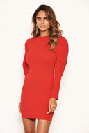 Red Long Sleeve Bodycon Dress