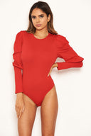 Red Long Sleeve Bodysuit
