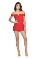 Red Notch Front Playsuit