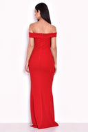 Red Off The Shoulder Maxi Dress