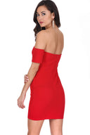 Red Off The Shoulder Mini Dress