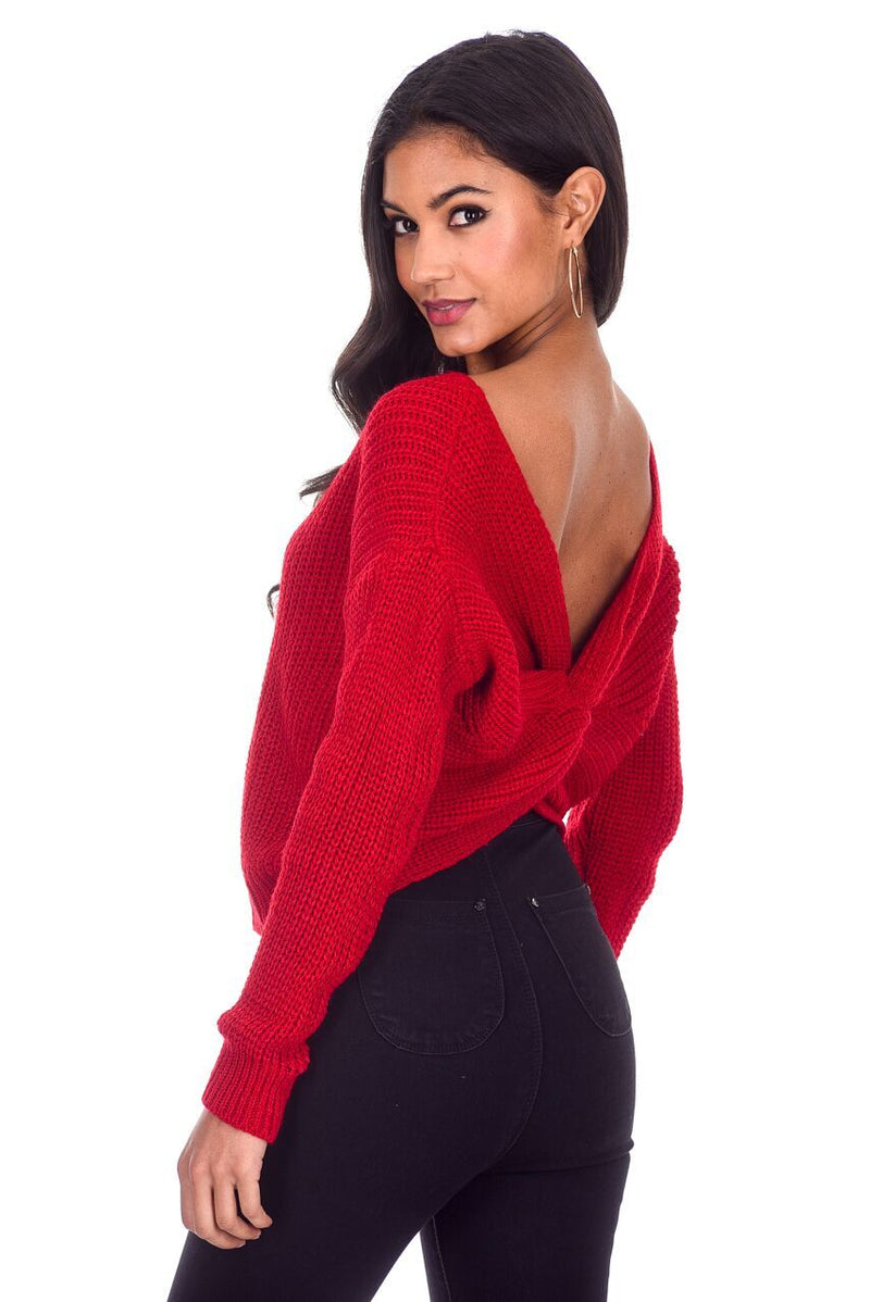 Red Reversible Twist Knot Jumper