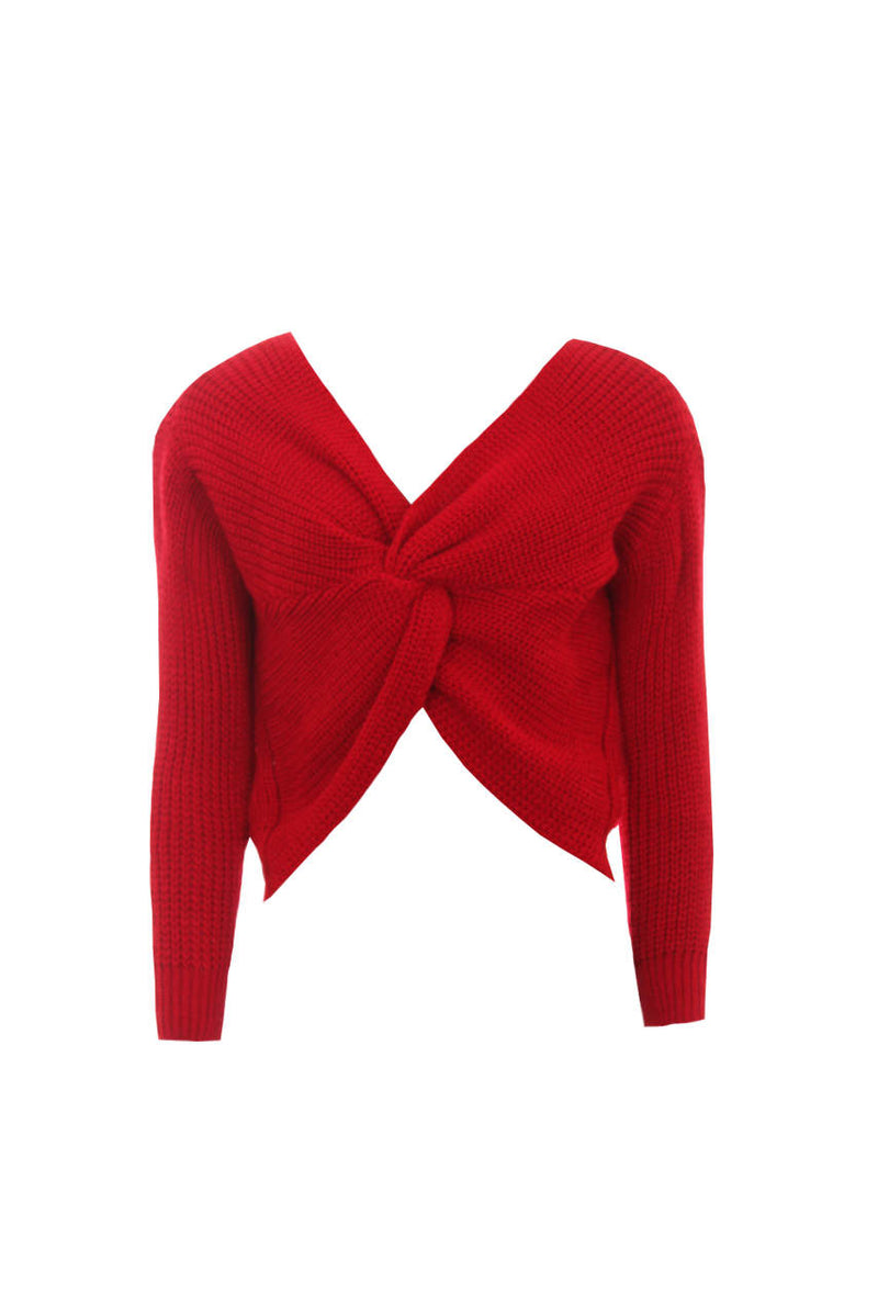 Red Reversible Twist Knot Jumper
