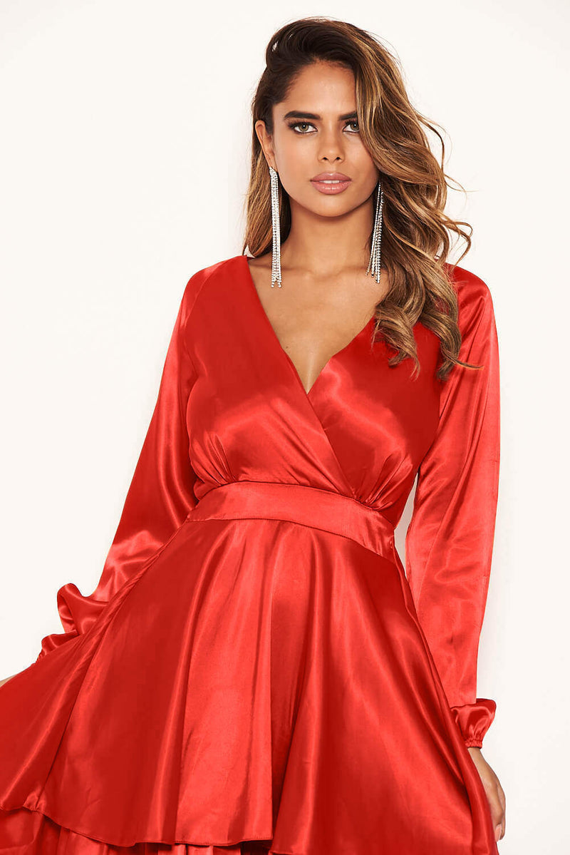 Red Satin Dress