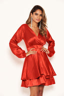 Red Satin Dress