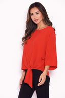 Red Wide Sleeve Top