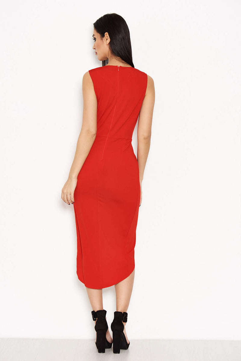 red wrap bodycon dress Red Bodycon Dress - One-Shoulder Bodycon - Tulip Hem Bodycon