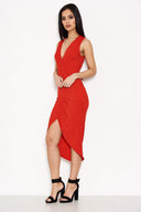 Red Wrap Bodycon Dress