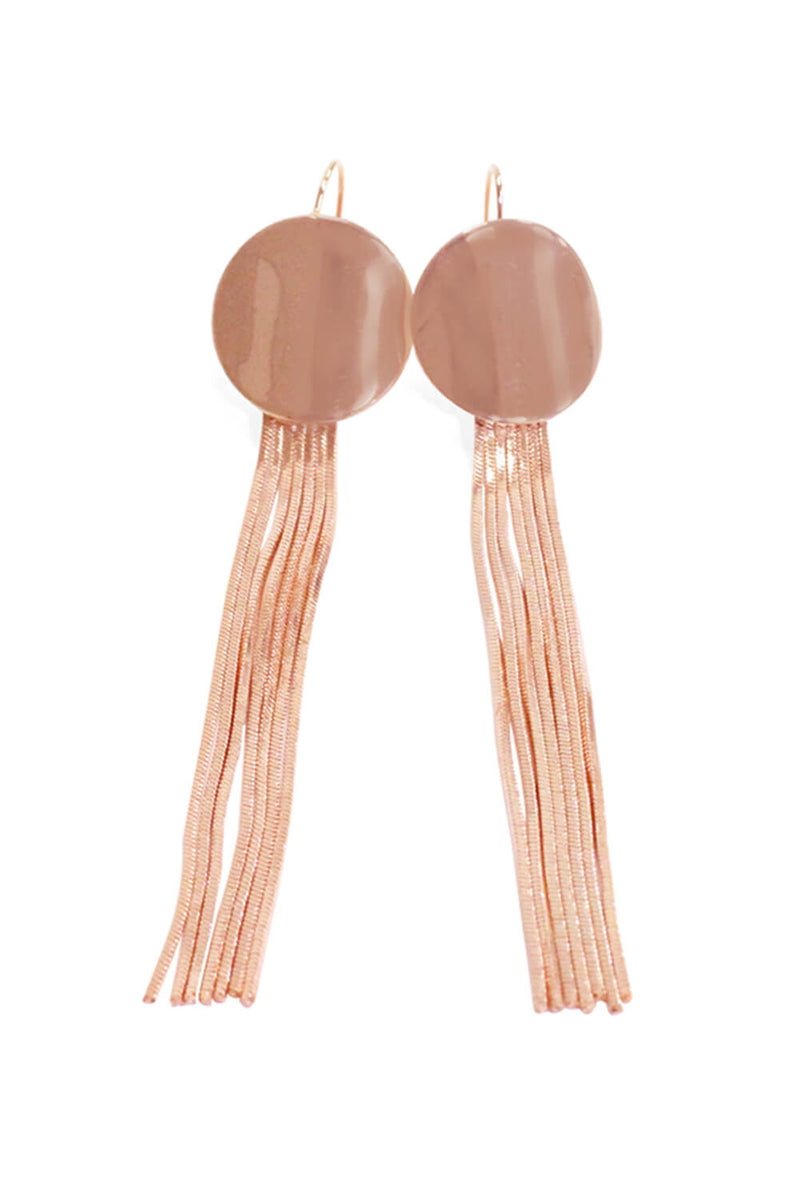 Rose Gold Circle Sleek Earrings