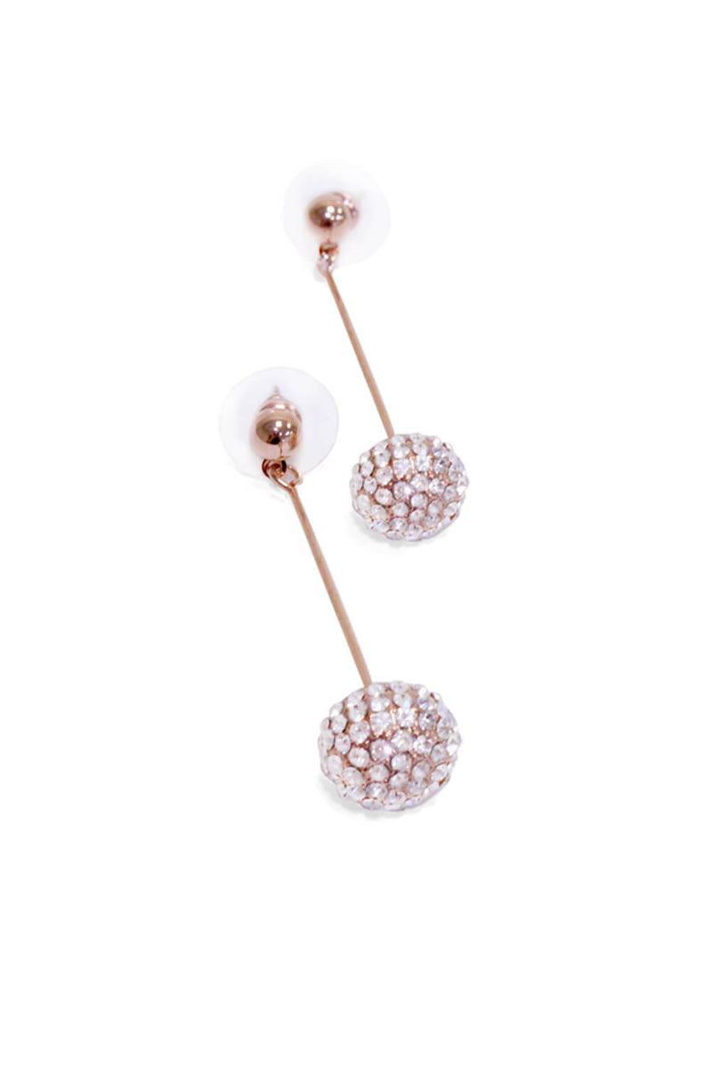 Rose Gold Diamante Ball Earrings