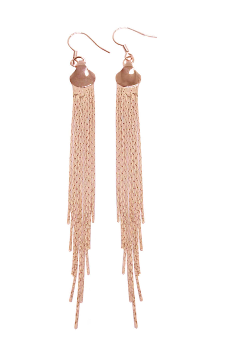 Rose Gold Sleek Drop Earrings