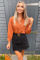 Rust Dip Hem Shirt