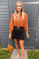 Rust Dip Hem Shirt