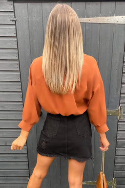 Rust Dip Hem Shirt
