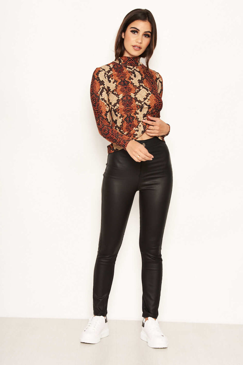 High neck hotsell snakeskin top
