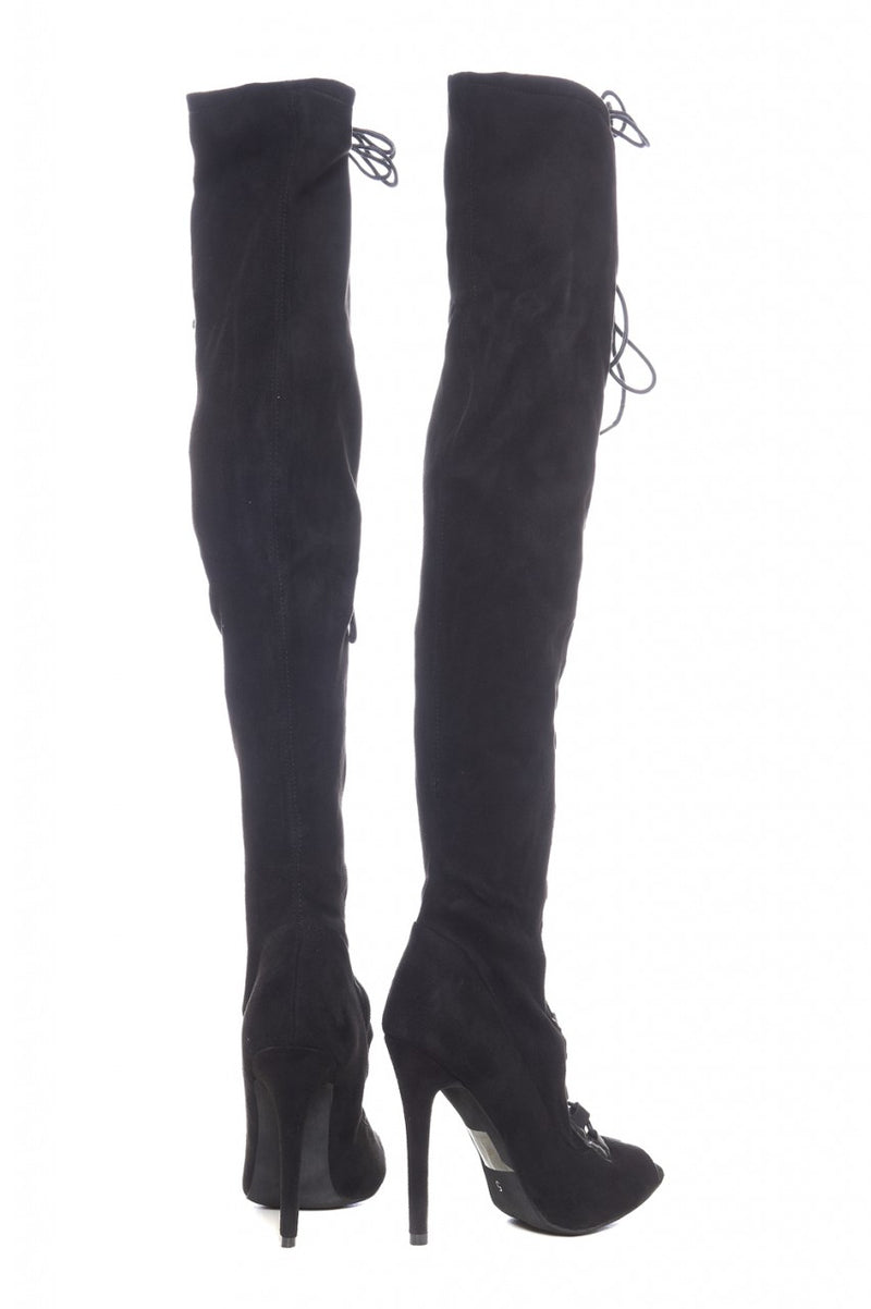 Lace Up Knee High Boots