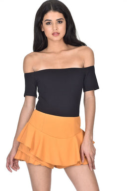 Mustard Frill Skort Shorts