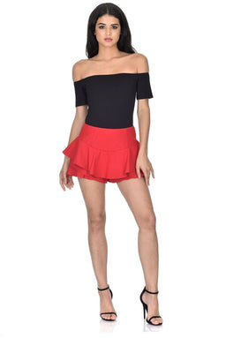 Red Frill Skort Shorts