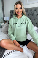 Sage Cest La Vie Oversized Hoodie