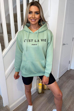 Sage Cest La Vie Oversized Hoodie