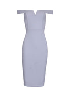 Silver Bardot Bodycon Dress – AX Paris