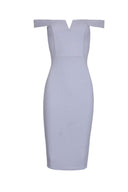 Silver Bardot Bodycon Dress