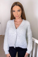 Silver Chunky Knit Cardigan