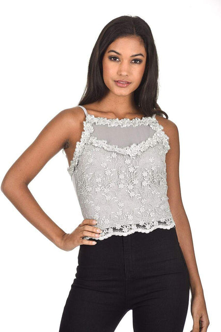 Silver Crochet Top